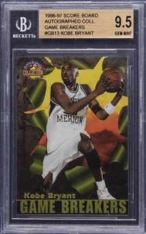 1996-97 Score Board "Autographed Collection Game Breakers" #GB13 Kobe Bryant Rookie Card - BGS GEM MINT 9.5